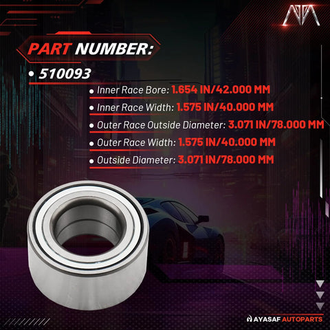 Killer Front Wheel Bearing Hub Assembly For Hyundai Elantra 2007 To 2016 And Kia Forte 2010 To 2016 And Forte Koup 2011 To 2013 Exact Fit OE Quality Induction Hardened For A Smooth Ride And Long Lasting Durability with specifications listed on display.
