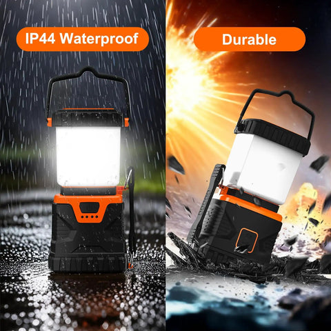Ultra Bright LED Camping Lantern Rechargeable 1000LM With 5 Lighting Modes IP44 Waterproof 4400mAh showing waterproof durability