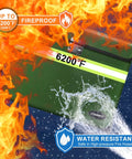 Heavy Duty Fireproof And Waterproof Document Pouch With Lock For Safely Stashing Cash Jewels And Important Papers, 13.9x10.7 inches, in flames and water.