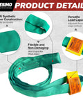 Green Polyester Endless Round Lifting Sling For Hoist Use Workhorse Ready Rigging Slings With 5300 Lb Vertical Load