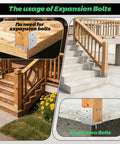 Heavy Duty 4x4 Post Base Bracket Set Stainless Steel Adjustable Anchor Plate showing railing installation usage