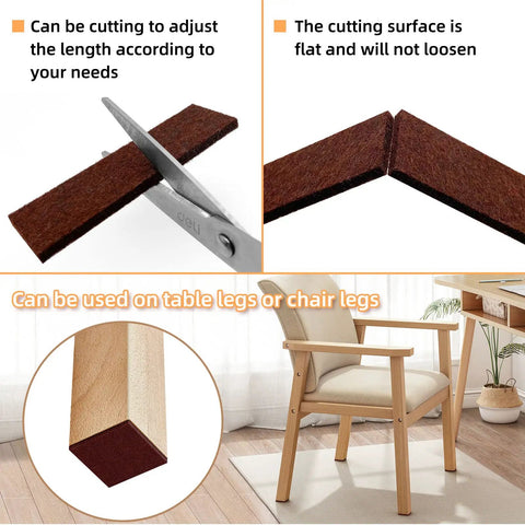 54 Piece Felt And EVA Foam Furniture Pads Set For Bed Frame And Chairs, Anti Vibration Soundproof Protectors With Self Adhesive Backing, Prevent Scratches, Noise, And Wall Damage, Easy Peel And Stick, Brown