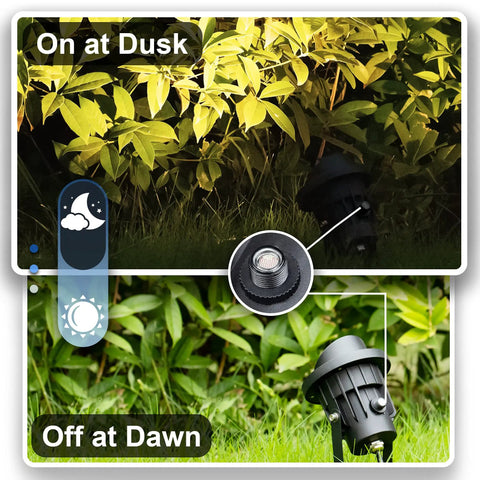 Outdoor Led Spotlight With Dusk To Dawn Sensor 20W 2000 Lumen Super Bright 3000K Warm White Waterproof Landscape Lights