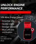 Red Ignition Coil MS100192 Replacement For VW Audi Lamborghini Porsche Bentley Cars with smoother idle and quicker starts.