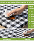 Buffalo Plaid Picnic Table Cover Set With Bench Covers For 6 Foot Tables Waterproof Elastic Fitted Tablecloth Outdoor Ready Washable