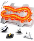 Dryer Heating Element Assembly Replacement For Multiple Models Easy Install Fits A Wide Range Of Dryers DV42H5200EP A3 DV42H5200EF A3 DV5451AEW XAA DV40J3000EW A2 DVE50R5400V A3 DV219AEW XAA DV395ETPASU A1 DV448AEP XAA DV350AEW XAA DV330AEB XAA with components displayed