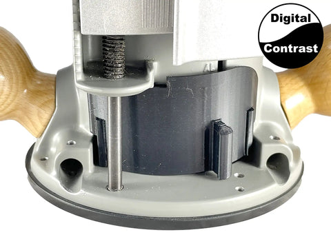 Router Dust Port Fits 1617EVS Fixed Base RA1161 To 2.5 Inch Flex Hose Tight Fit Adapter With Snap In Back Cover USA Made