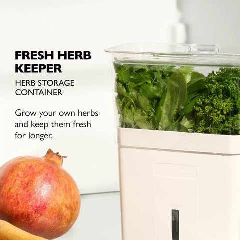 Fresh Herb Keeper For The Fridge With Flip And Slide Lid Acrylic Storage For Herbs And Veggies That Stay Crisp Up To 10 Days Easy Vented Herb Saver For Organizing Your Fridge displaying fresh herbs