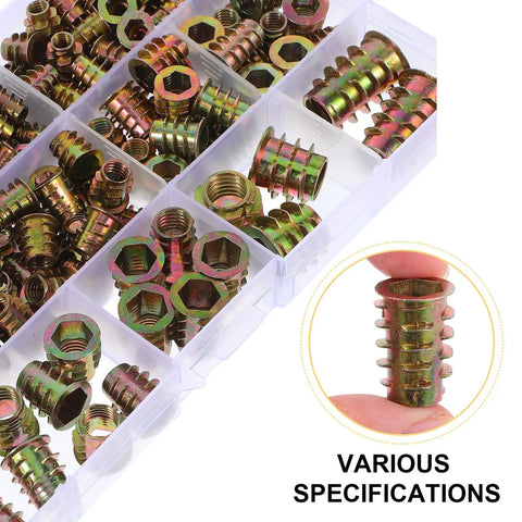 Badass Zinc Alloy Threaded Insert Nuts With Hex Socket Screws And Included Driver For Zero Sweat Furniture Assembly On Cabinets Tables Sofas And Shelves 230 Piece Go To Hardware Kit