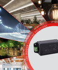 Workhorse 12 Volt 2.5 Amp 30 Watt Din Rail Power Supply in black housing for LED indoor lighting solutions.