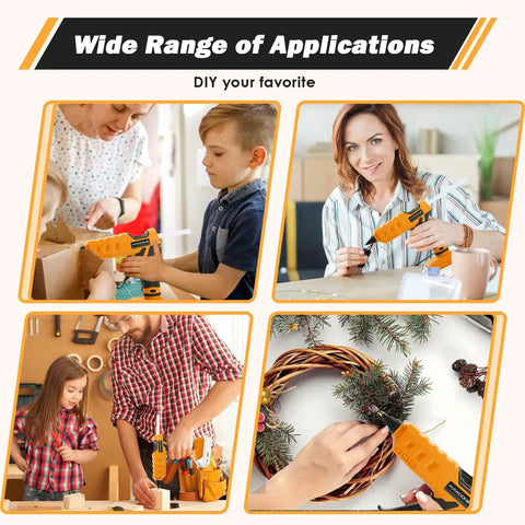 Cordless 100W Hot Glue Gun For 20V MAX Battery Tool Only Wireless Full Size Glue Gun in various DIY and craft uses