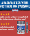 Customer reviews for Compact Charcoal Chimney Starter For Grills And Barbecues, Quick Light, Stay Cool Handle, Heat Shield, Zinc Steel Build.