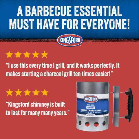 Customer reviews for Compact Charcoal Chimney Starter For Grills And Barbecues, Quick Light, Stay Cool Handle, Heat Shield, Zinc Steel Build.