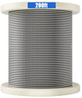 Spool of 1/8 Inch Stainless Steel Cable 200 Feet T316 Aircraft Wire Rope For Deck Railing And Handrail, 7x7 Construction