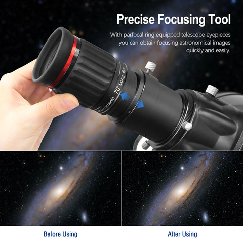 2 Inch Telescope Eyepiece Parfocal Rings Set Of Two All Aluminum Universal Eyepiece Rings For Quick Focus And No-Hassle Swapping use before and after