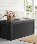 Monster Size Outdoor Storage Box 320 Gallon Lockable Resin Deck Box Weatherproof Patio Storage Bin For Furniture Cushions Garden Tools