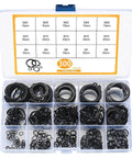 Top Tier 4Mm To 28 Retaining Rings Assortment With 300 Heavy Duty Steel Circlips For Machinery And Auto Repair Jobs That Actually Stick Tight Without Rusting or Breaking Under Pressure in a storage box.
