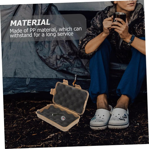 Five-Piece Wear-Resistant Survival Storage Case and Shockproof Tool Box beside camping tent, open with gear inside.