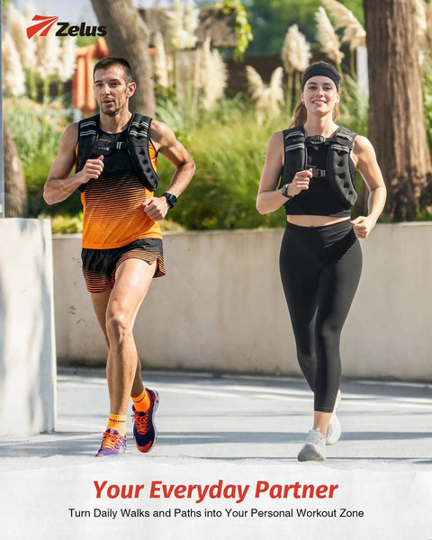 Hardcore Weighted Vest Packed With Fine Iron Sand Featuring Bright Reflective Stripes Built Tough For The Daily Workout Grind Strength Lifting Cardio Pounding And Muscle Gain Versatile Fitness Kit Black One Size worn by runners outdoors.