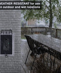 Heavy Duty Black GFCI Outlet 20 Amp With Snazzy Led Light And All Weather Shield Etl Approved Wall Socket in rain.