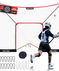 Ultra Large 14x10 Ft Lacrosse Backstop Net For Shooting Practice Extra Coverage To Stop Missed Shots 14mm Foam Wrapped Fiberglass Poles 4 Strand Tear Resistant Netting Includes Sandbag And Stakes Goal Not Included