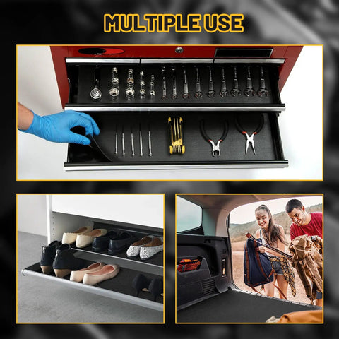 Heavy Duty Tool Box Liner 18 Inch By 24 Foot Roll, 3mm Thick Foam Cushioned Grippy Non Slip Drawer Mat For Tool Boxes