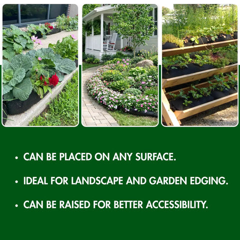 Garden with 4x8 Ft Home Garden Kit With Drip Irrigation System, Flexible Fabric Planters showcasing diverse plant arrangements