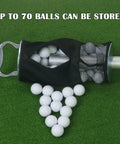 Golf Ball Shag Bag With Detachable Aluminum Tube Holds Up To 70 Balls Ball Retriever Lightweight Aluminum Handle on grass