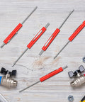 10 Pack Pocket Screwdrivers With Valve Core Removal Tools Handy Mini Screwdriver Set Small Dual Use Kit With Clip For Mechanics Red