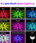 Color Changing Solar Path Lights 8 Pack Outdoor Waterproof Multicolor Landscape Lighting 8-mode display with snowflake shadows