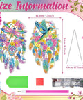 Twin Pack Hummingbird Dream Catcher Diamond Painting Kit For Adults With Hummingbird Diamond Art Suncatcher Diy Dragonfly Hanging Decor For Home Wall Window Door dimensions and tools