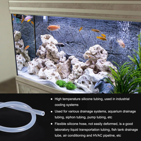 Clear Silicone Tubing 6.6 Ft Long 1/4 Inch ID By 5/16 Inch OD High Temp Flexible Hose For Aquarium Pump Use