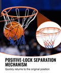 18 Inch Wall Mounted Basketball Rim With Net And Double Spring, Heavy Duty Q235 Steel Replacement Hoop For Indoor And Outdoor Play