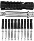 Invisible Cam Lock Furniture Connectors Kit with Nylon Dowels for wardrobes and beds, durable cold rolled steel fittings displayed