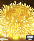 Connectable 200 LED String Lights Indoor Outdoor with Timer, 66ft Warm White Fairy Lights in clear wire coil with plug