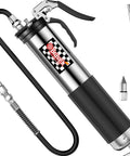 Bravex heavy-duty pistol-grip grease gun with stainless body, 6000 PSI, 18-inch flexible hose