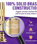 Heavy Duty Adjustable Garden Hose Spray Nozzle With Solid Brass 3/4 Inch GHT Quick Connect, from fine mist to jet, solid brass close-up