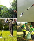 REWKCY 32-inch foldable reacher grabber, 2-pack, with rotating jaw and magnet, for trash pickup and gardening