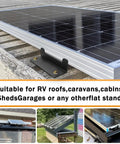 16 Piece Solar Panel Mounting Z Brackets Lightweight Aluminum Mounts For RVs Trailers Boats Vans And Campers The Go-To Roof Or Wall Solar Install For Mobile Power On The Go securing a solar panel on a wooden roof