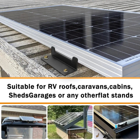 16 Piece Solar Panel Mounting Z Brackets Lightweight Aluminum Mounts For RVs Trailers Boats Vans And Campers The Go-To Roof Or Wall Solar Install For Mobile Power On The Go securing a solar panel on a wooden roof