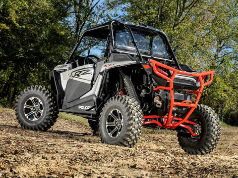 Heavy Duty Arched Boxed Rear Radius Arms For Polaris RZR XP Turbo And XP 4 Turbo 2016 Plus Red, UTV rear suspension