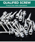 Heavy Duty Hex Head Self Drilling Screws Assortment Kit 110 Piece Stainless Steel Sheet Metal Fasteners in silver finish