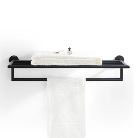 Chrome Wall Mounted Towel Rack For Bathroom Modern Hotel Style Towel Bar Shelf Single Towel Holder 26 Inch Durable Brass
