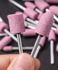 Shank Mounted Grinding Stone Bits Set For Rotary Tools Pro Grade 70 Piece Abrasive Grinding Stones With 3Mm Shank Pink Fused Alumina
