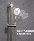24 Inch Shower Slide Bar With Adjustable Holder Stainless Steel Wall Mount Sliding Bar In Brushed Nickel Finish