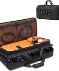 Carrying Bag For Boss Guitar Multi-Effects Pedals Like ME-80 ME-90 GT-1000 GX-100, open with cushioned compartments and cables