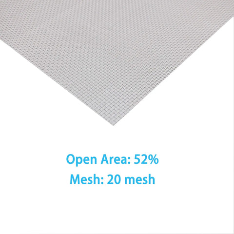 Rust-Resistant 304 Stainless Steel Mesh Screen For Windows And Vents, corner view, 20 mesh, 11.81 by 8.27 inches