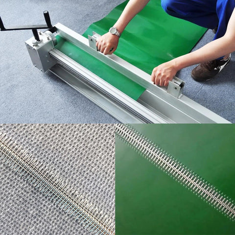 24 Inch Conveyor Belt Lacing Tool With Wire Hook Buckle Splice Fasteners Manual Roller Lacer and belt close-up