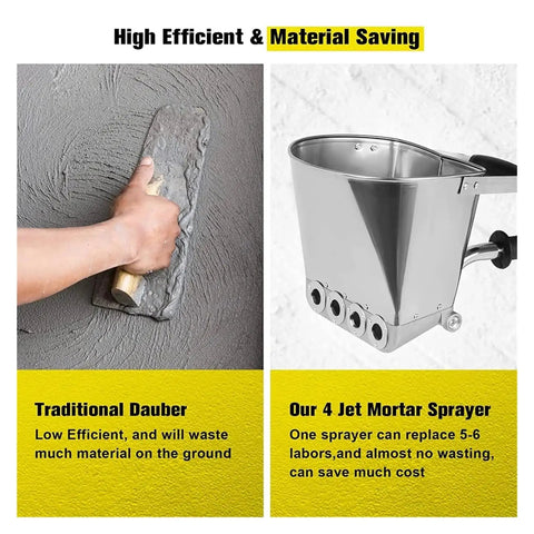 Heavy Duty Portable Pneumatic Cement Mortar Sprayer Featuring Four Hole Nozzle for efficient texture application and material savings.