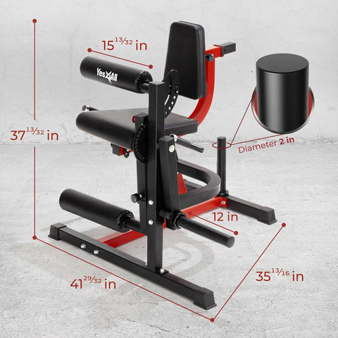 Leg Extension And Curl Machine For Home Gym With Adjustable Leg Extension And Curl Bench Plate Loaded Upgraded 350 Lb Capacity Durable Steel Construction For Serious Leg Day with dimensions shown; compact steel structure.